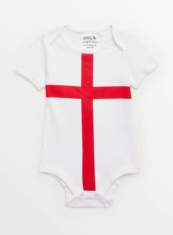 England St George's Cross White Bodysuit 9-12 months
